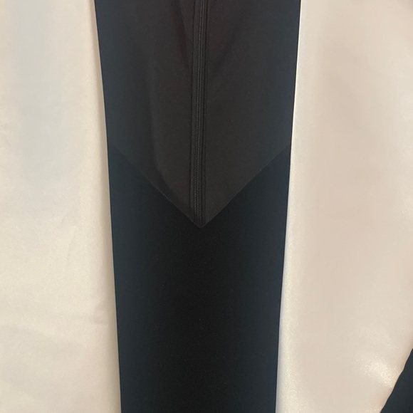 Elegant Black and White Dress with Gold Accent Tuxedo Dress Velvet Size 16 - Picture 4 of 15